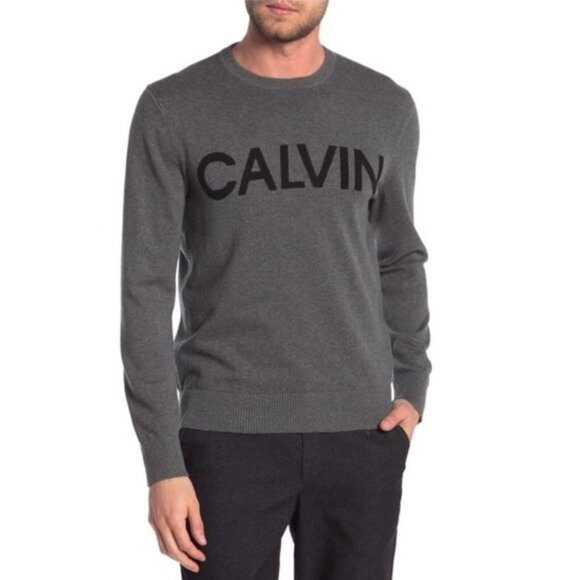 Calvin Klein Logo Graphic Crew Neck Knit Sweater - Picture 3 of 3